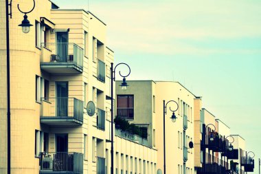 Modern apartmanın dış. Retro renkleri stilizasyon