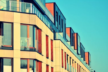 Modern apartmanın dış. Retro renkleri stilizasyon