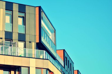 Modern apartmanın dış. Retro renkleri stilizasyon