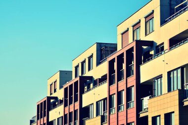 Modern apartmanın dış. Retro renkleri stilizasyon