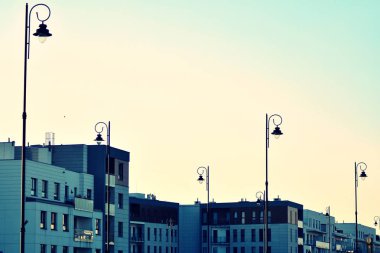 Modern apartmanın dış. Retro renkleri stilizasyon