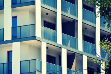 Modern apartmanın dış. Retro renkleri stilizasyon