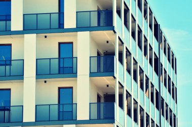 Modern apartmanın dış. Retro renkleri stilizasyon