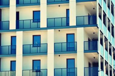 Modern apartmanın dış. Retro renkleri stilizasyon