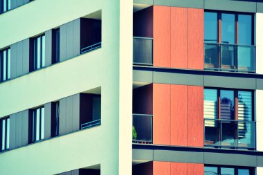 Modern apartmanın dış. Retro renkleri stilizasyon