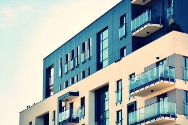 Modern apartmanın dış. Retro renkleri stilizasyon