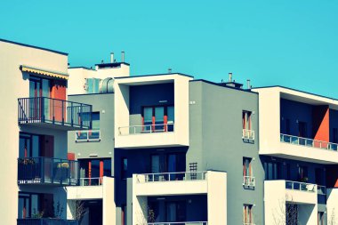 Modern apartmanın dış. Retro renkleri stilizasyon