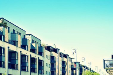 Modern apartmanın dış. Retro renkleri stilizasyon