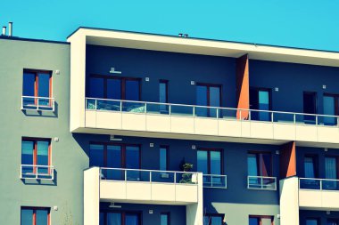 Modern apartmanın dış. Retro renkleri stilizasyon