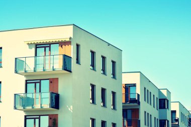 Modern apartmanın dış. Retro renkleri stilizasyon