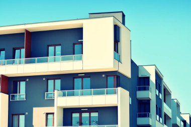 Modern apartmanın dış. Retro renkleri stilizasyon