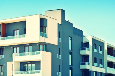 Modern apartmanın dış. Retro renkleri stilizasyon