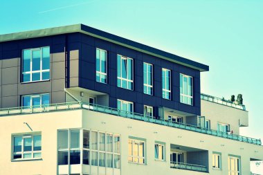 Modern apartmanın dış. Retro renkleri stilizasyon