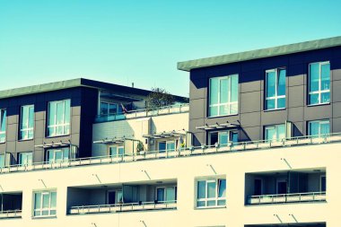 Modern apartmanın dış. Retro renkleri stilizasyon