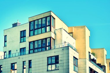Modern apartmanın dış. Retro renkleri stilizasyon