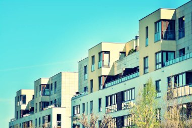 Modern apartmanın dış. Retro renkleri stilizasyon