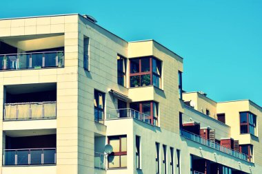 Modern apartmanın dış. Retro renkleri stilizasyon