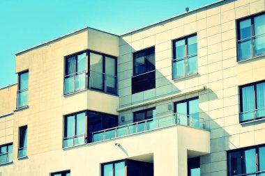 Modern apartmanın dış. Retro renkleri stilizasyon