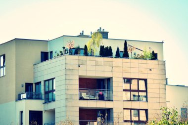 Modern apartmanın dış. Retro renkleri stilizasyon