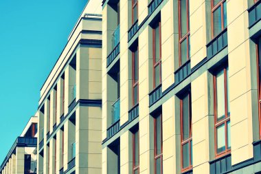 Modern apartmanın dış. Retro renkleri stilizasyon
