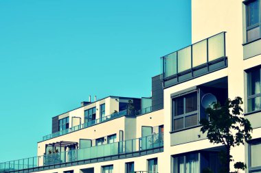 Modern apartmanın dış. Retro renkleri stilizasyon