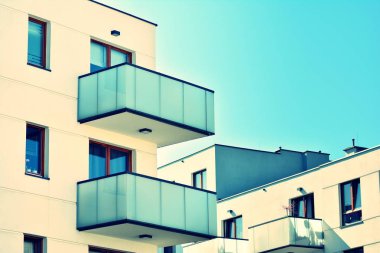 Modern apartmanın dış. Retro renkleri stilizasyon