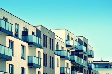 Modern apartmanın dış. Retro renkleri stilizasyon