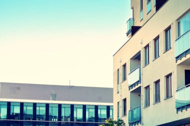 Modern apartmanın dış. Retro renkleri stilizasyon