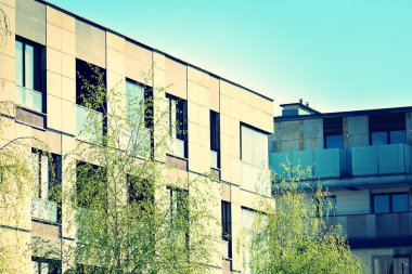 Modern apartmanın dış. Retro renkleri stilizasyon