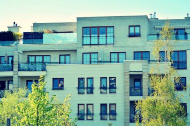 Modern apartmanın dış. Retro renkleri stilizasyon