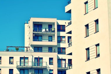 Modern apartmanın dış. Retro renkleri stilizasyon