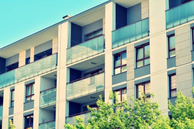 Modern apartmanın dış. Retro renkleri stilizasyon