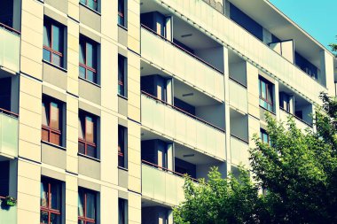 Modern apartmanın dış. Retro renkleri stilizasyon