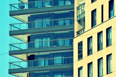 Modern apartmanın dış. Retro renkleri stilizasyon