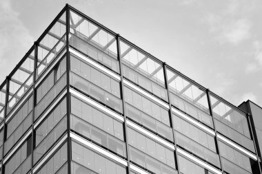 Modern apartman dış görünüşü. siyah ve beyaz.