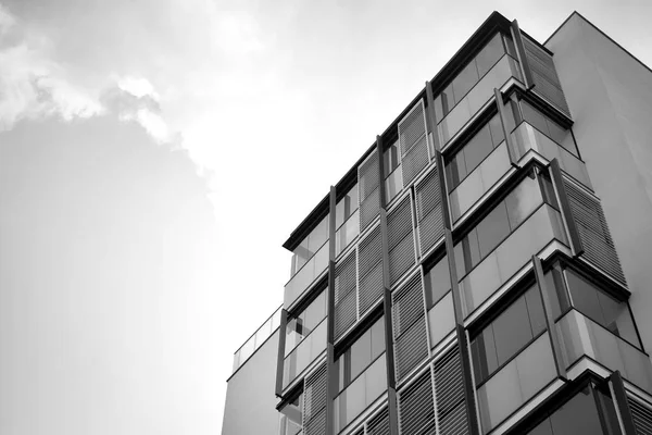 Modern Apartment Building Exterior Black White — Stock Photo, Image