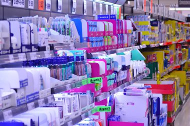 Varşova, Polonya. 3 Eylül 2018. İç süpermarket Lidl. 