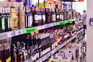 Varşova, Polonya. 3 Eylül 2018. İç süpermarket Lidl. 