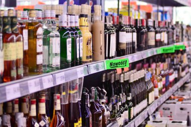 Varşova, Polonya. 3 Eylül 2018. İç süpermarket Lidl. 