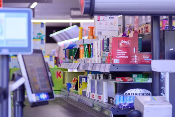 stock image Warsaw, Poland. 3 September 2018. Inside supermarket Lidl. 