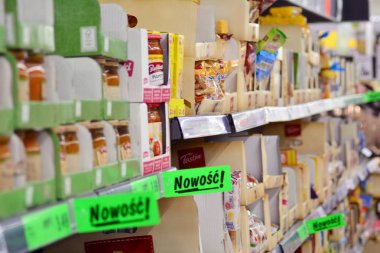 Varşova, Polonya. 3 Eylül 2018. İç süpermarket Lidl. 