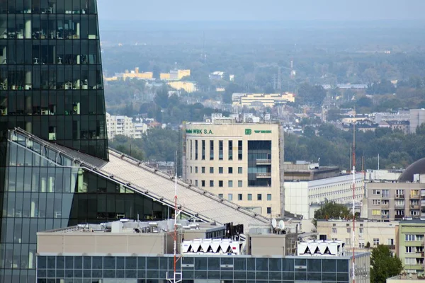 Warsaw Poland September 2018 Warsaw Downtown Flygfoto — Stockfoto