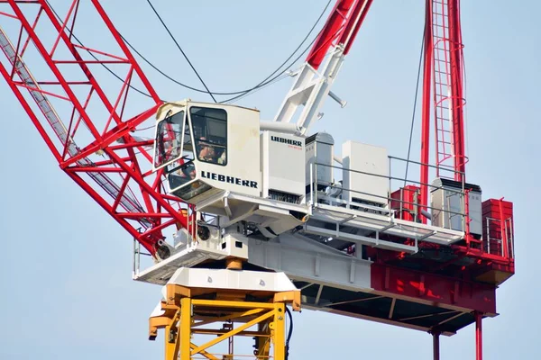 Varšava Polsko Září 2018 Věžový Jeřáb Liebherr 315 Staveništi Eleonóra — Stock fotografie