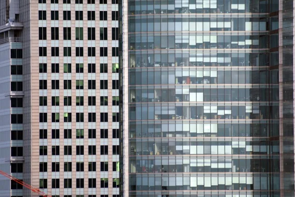 Abstract Fragment Contemporary Architecture Walls Made Glass Concrete Glass Curtain — Stock Photo, Image