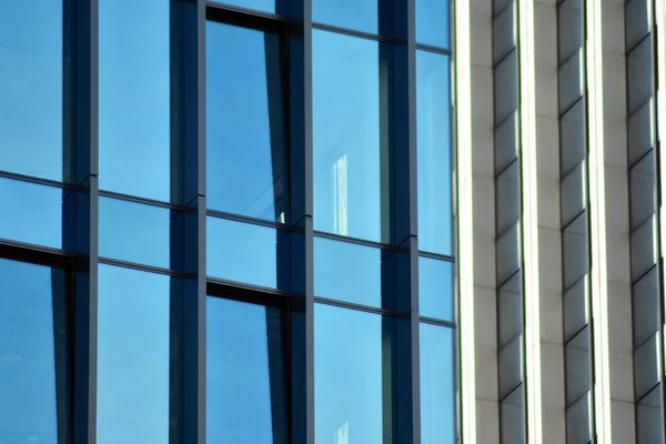 Fragmento Abstracto Arquitectura Contemporánea Paredes Vidrio Hormigón Muro Cortina Cristal —  Fotos de Stock