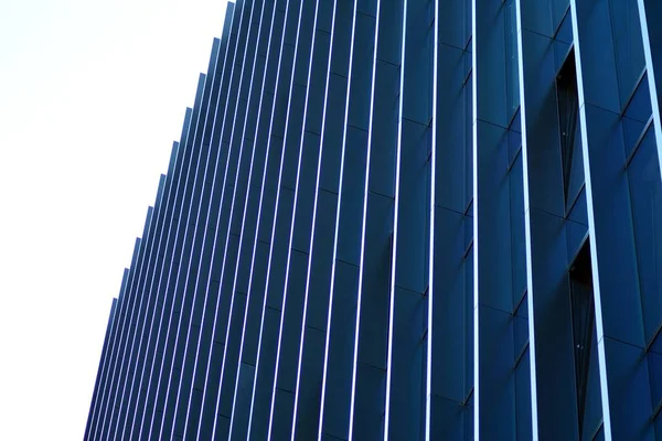 Абстрактный Фрагмент Современной Архитектуры Стены Стекла Бетона Стеклянная Стена Современного — стоковое фото