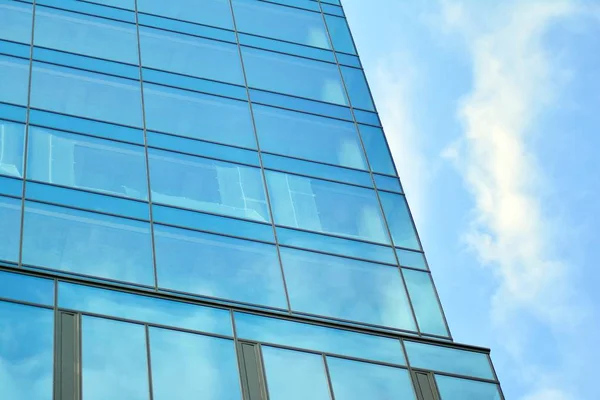 Fragmento Abstracto Arquitectura Contemporánea Paredes Vidrio Hormigón Muro Cortina Cristal — Foto de Stock