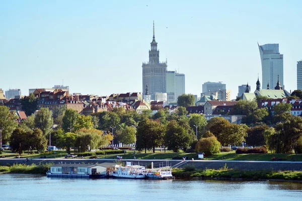 Varsovie Pologne Septembre 2018 Panorama Vieille Ville Des Gratte Ciel — Photo