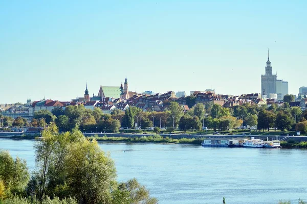 Varsovie Pologne Septembre 2018 Panorama Vieille Ville Des Gratte Ciel — Photo