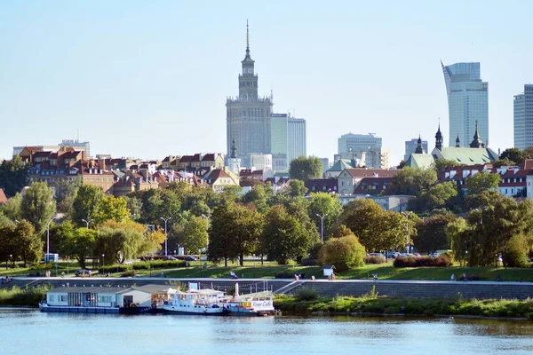 Varsovie Pologne Septembre 2018 Panorama Vieille Ville Des Gratte Ciel — Photo